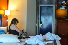 Melissa in our stateroom