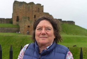 Melissa with the Priory in view