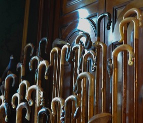Shepherd's staffs carved from horns