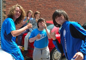 Some young local "toughs" in George's neighborhood