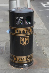 A notable litter can on the street