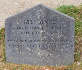 Marker for "Mrs. Mare" a horse, I think