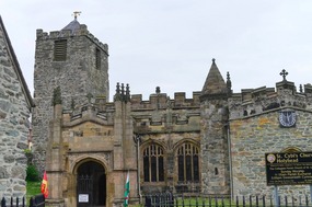 View of entry to church