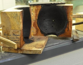 Wood molds for commemorative crystals