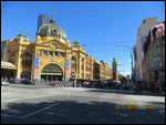 Wide Flinders Street by Fed Square & Train Station