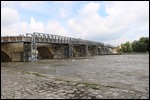 Historic bridge over river Danube at Regensburg