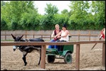 Kat volunteers to get the donkey around the track