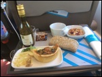 Our meal on the Eurostar train