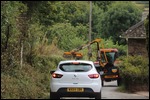 Cutting the hedges near Paignton