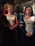 Young women entertained & served the food