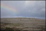 The limestone mountains on Burren and a rainbow