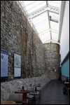 The medieval wall in shopping centre in Galway