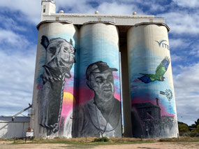 The Cowell Silo Artwork by Austin Nitsua in 2019