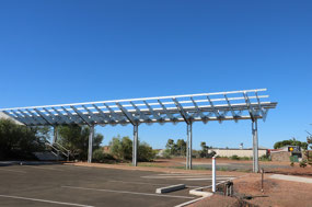 Spectacular entrance statement of steel boomerangs