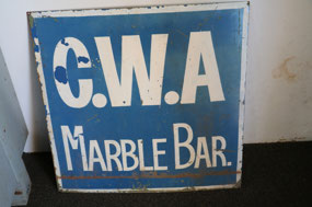 CWA Marble Bar sign in the Museum