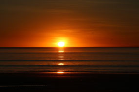Sunset at the beach on Saturday