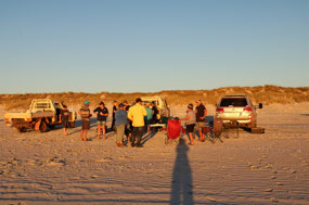 The whole crew at the beach