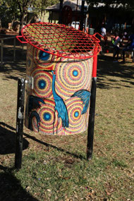 Colourful rubbish bins