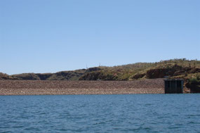 Lake Argyle Dam wall in August 2011