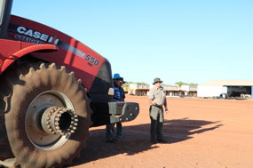 Pete in is glory with red tractors