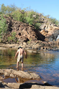 And a swim.  Dennis first in.