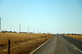 Power lines looked like a picket fence