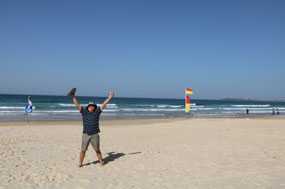 Maroochy sand between Pete's toes