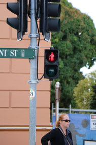 Mary Poppins on the pedestrian light