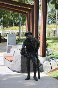 Statue in the journey of the Anzacs