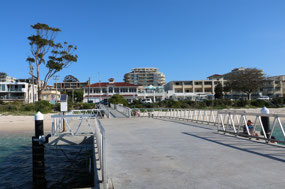 Looking from small jetty to resort & SB shops