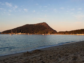 The sun sets on Shoal Bay