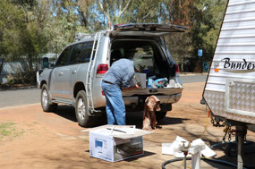 Preparing the new microwave for fitting