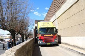 Truck delivering to Woolworths