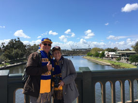 Crossing the bridge..MCG in background