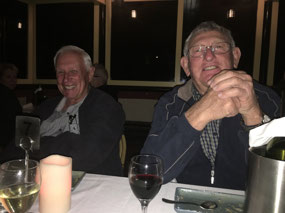 Enjoying a red wine after main course