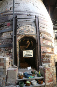 Knitting bowls at the front of old kiln