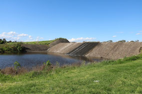 Spillway back into the Grange Burn River