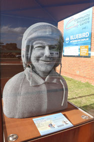 Campbell sculpture from chicken wire