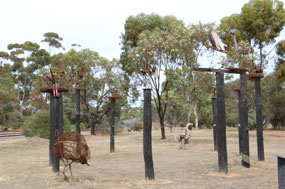 Community bird art sculpture