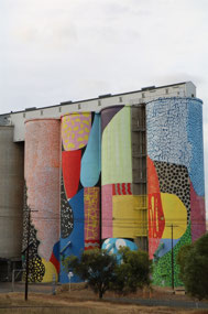 Right cells Northam silo art