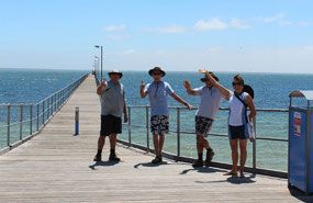 Waves all round from the Ceduna Jetty