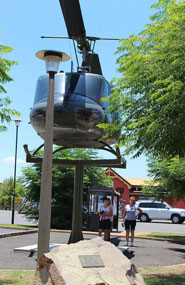 Helicopter in the main street of Nyngan