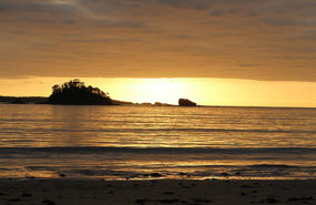 Sunrise over the bay before we left for Canberra