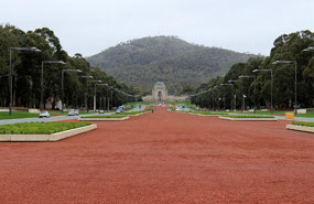 View up Anzac Parade to AWM