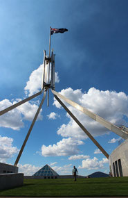 BIG Australian Flag on Parliament House