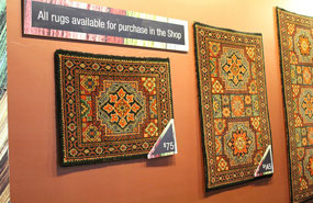 Wool carpet squares woven on the Loom