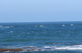 Pilot boat going out through 'The Rip'