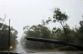 Heavy rain near Dartmoor in Victoria