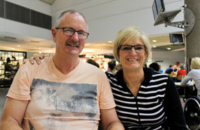 John Turner & his partner Maureen at Perth airport