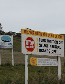 The signs at Magnetic Hill